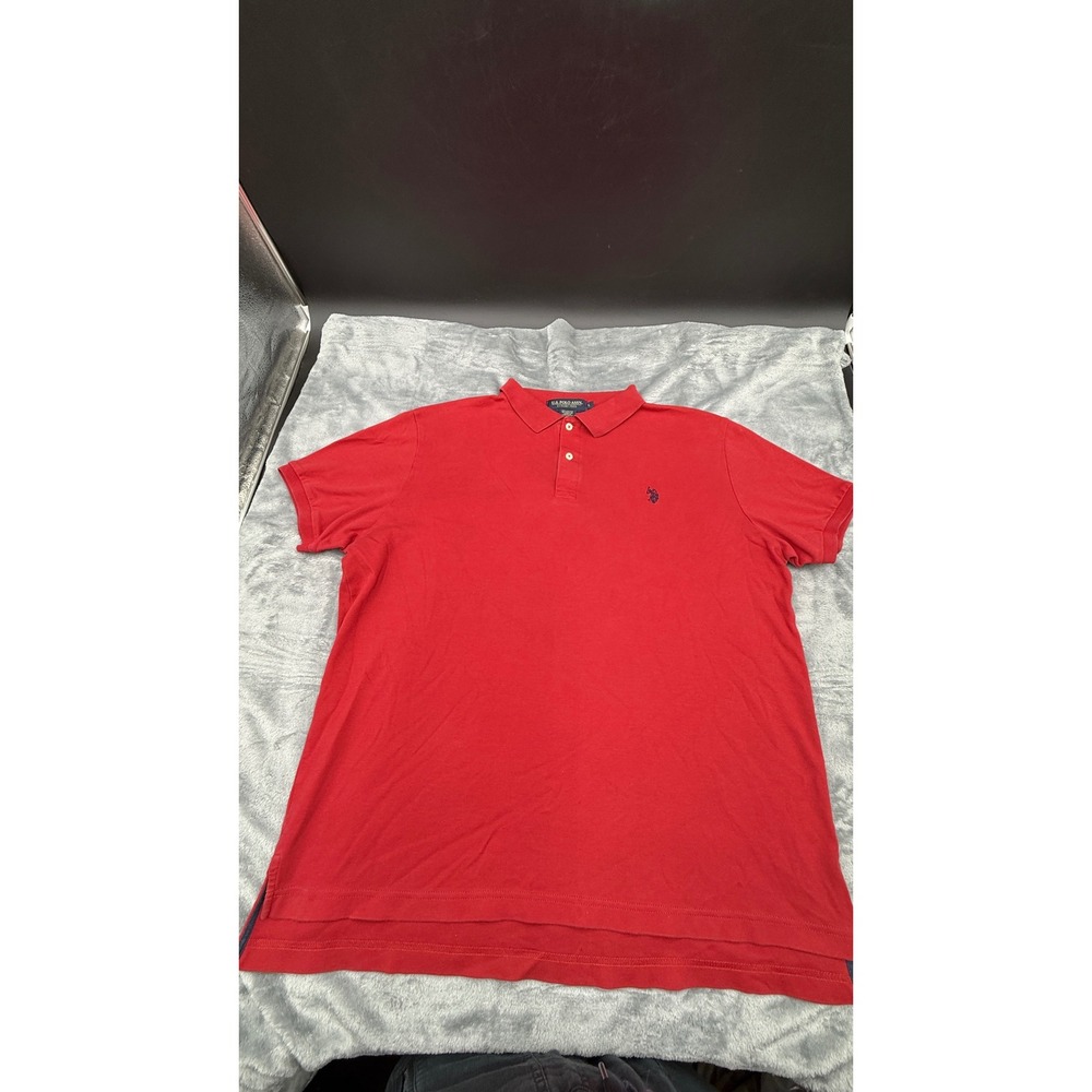 U.S. Polo Assn. Men's Large Red Polo Shirt Short Sleeve Embroidered Logo L